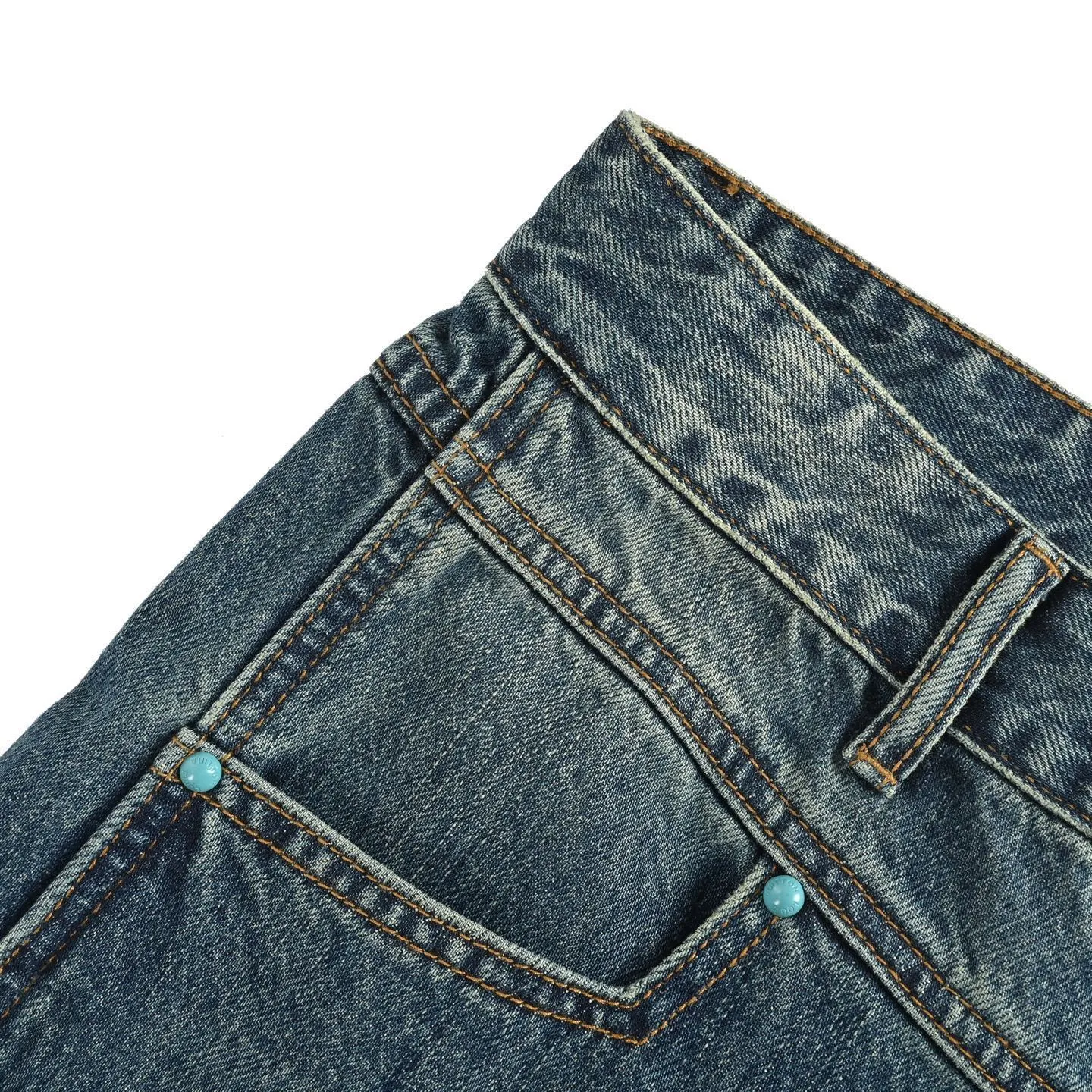 Louis Vuitton/Louis Vuitton 24Fw enamel button washed frayed work jeans